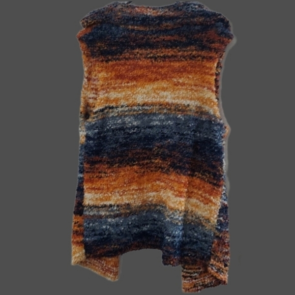 Pilcro Anthropologie sweater cardigan with pockets - orange, blue, white - Picture 10 of 15